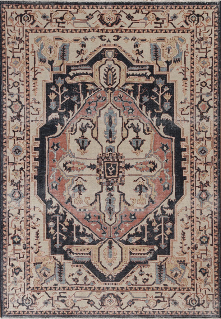 Geometric Heriz Serapi Turkish Area Rug 5x7