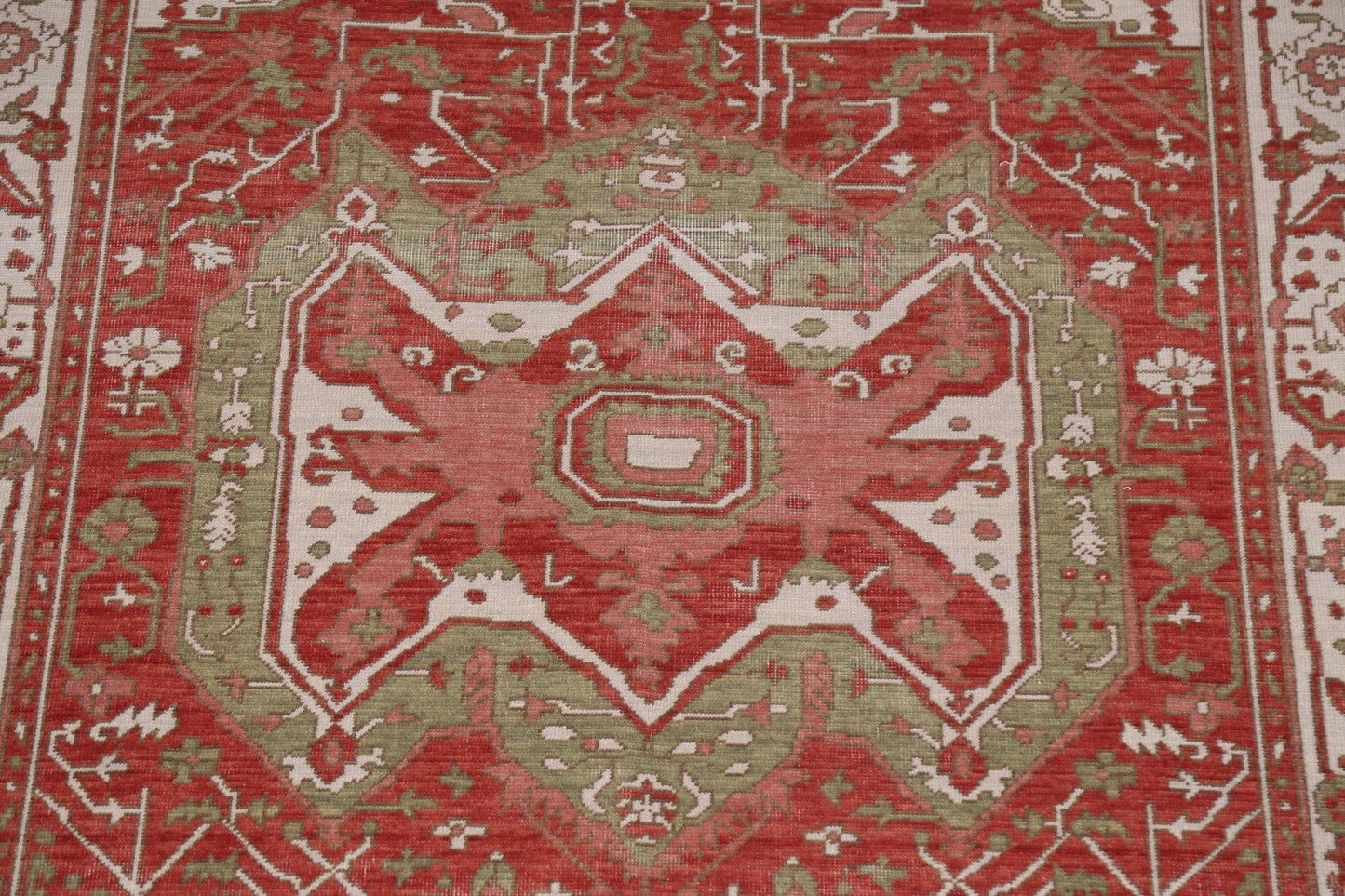 Geometric Heriz Serapi Turkish Area Rug Wool 5x7