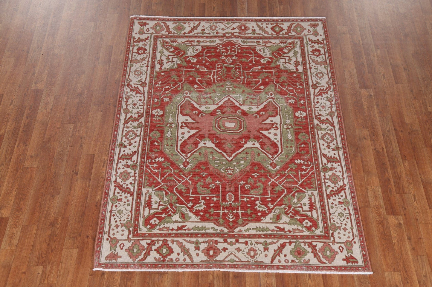 Geometric Wool Heriz Serapi Oriental Area Rug 5x7