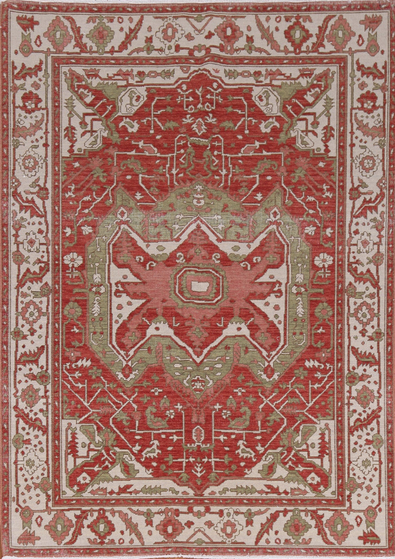 Geometric Wool Heriz Serapi Oriental Area Rug 5x7