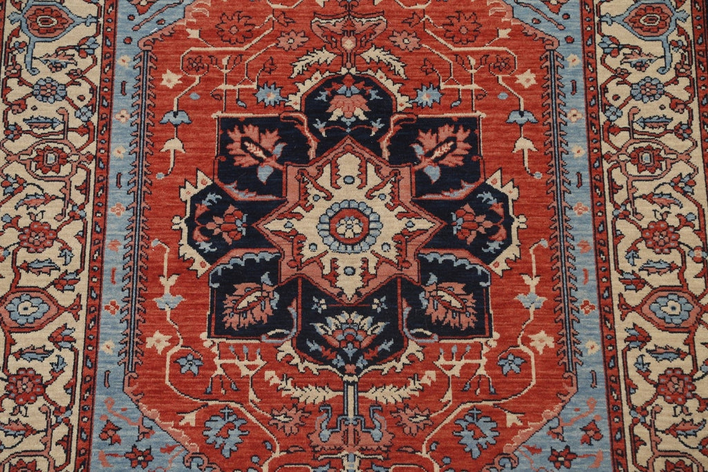 Geometric Heriz Serapi Turkish Area Rug 5x7