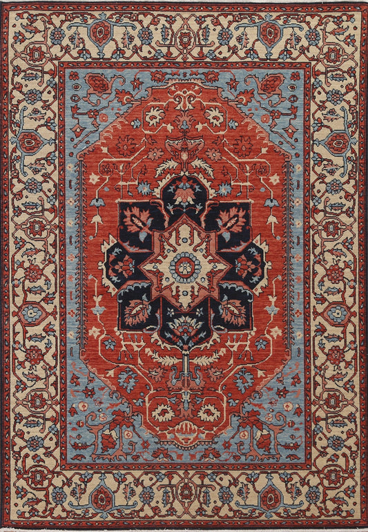 Geometric Heriz Serapi Turkish Area Rug 5x7