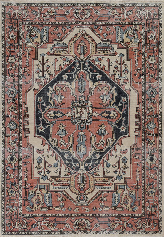 Geometric Heriz Serapi Oriental Area Rug 5x7