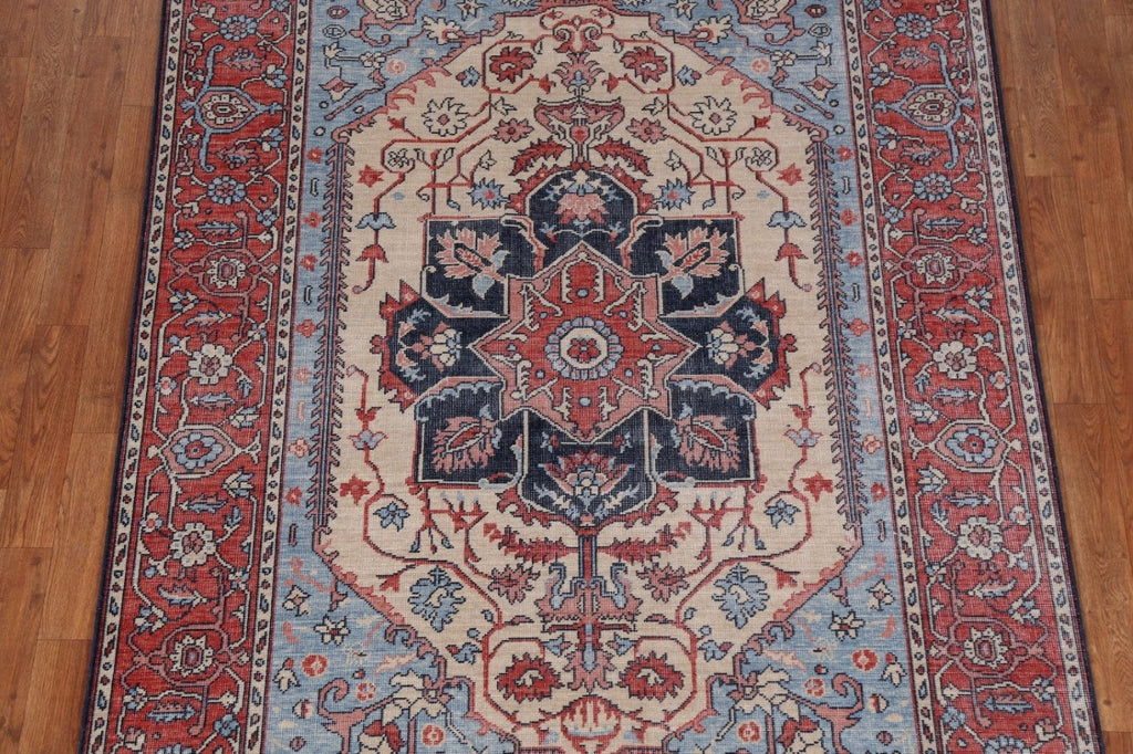 Geometric Heriz Serapi Turkish Area Rug 5x7