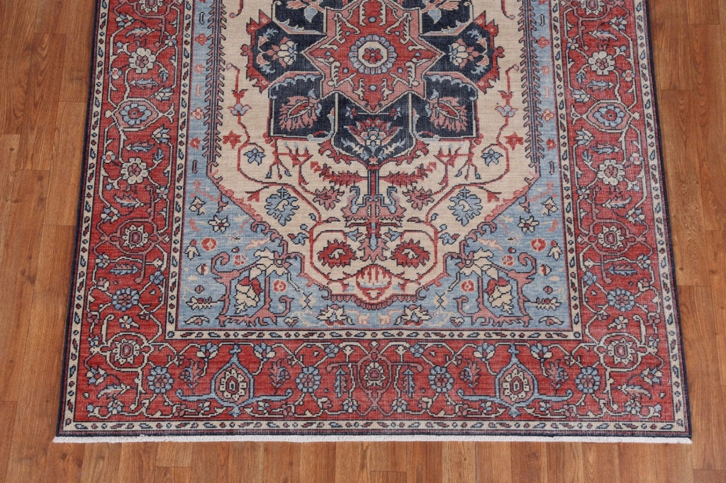 Geometric Heriz Serapi Turkish Area Rug 5x7