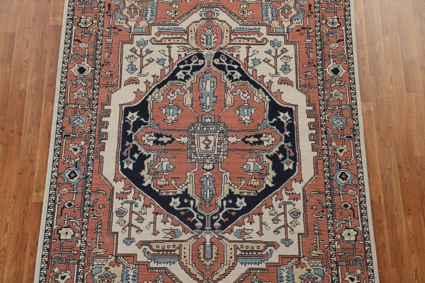 Geometric Heriz Serapi Turkish Area Rug 5x7