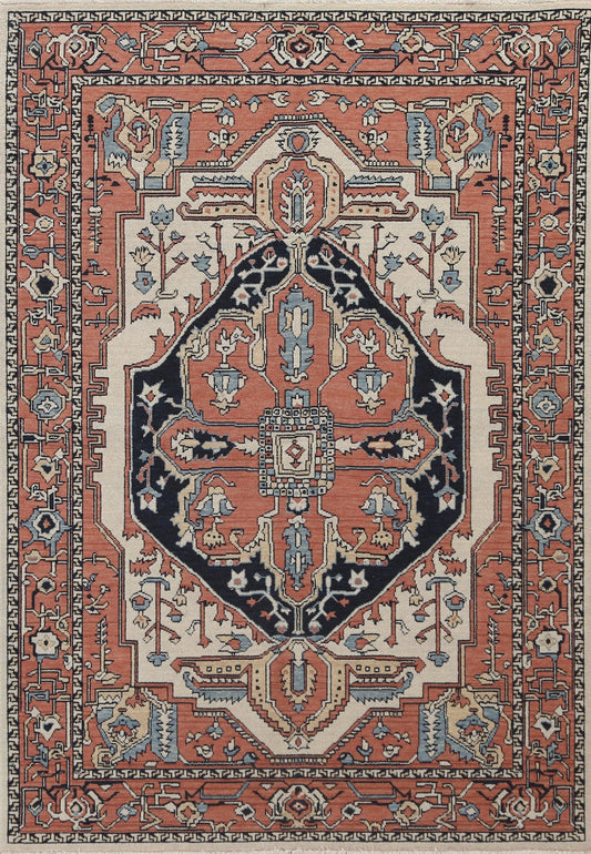 Geometric Heriz Serapi Turkish Area Rug 5x7