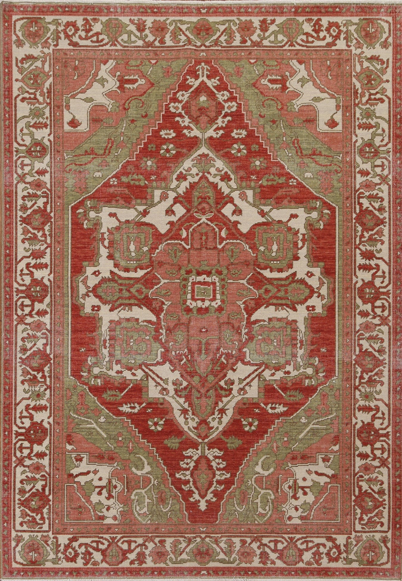 Geometric Heriz Serapi Oriental Area Rug 5x7