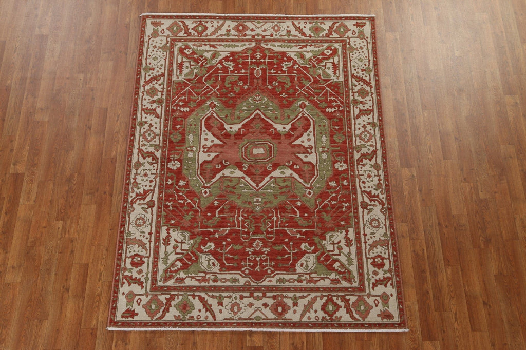 Geometric Heriz Serapi Turkish Area Rug 5x7