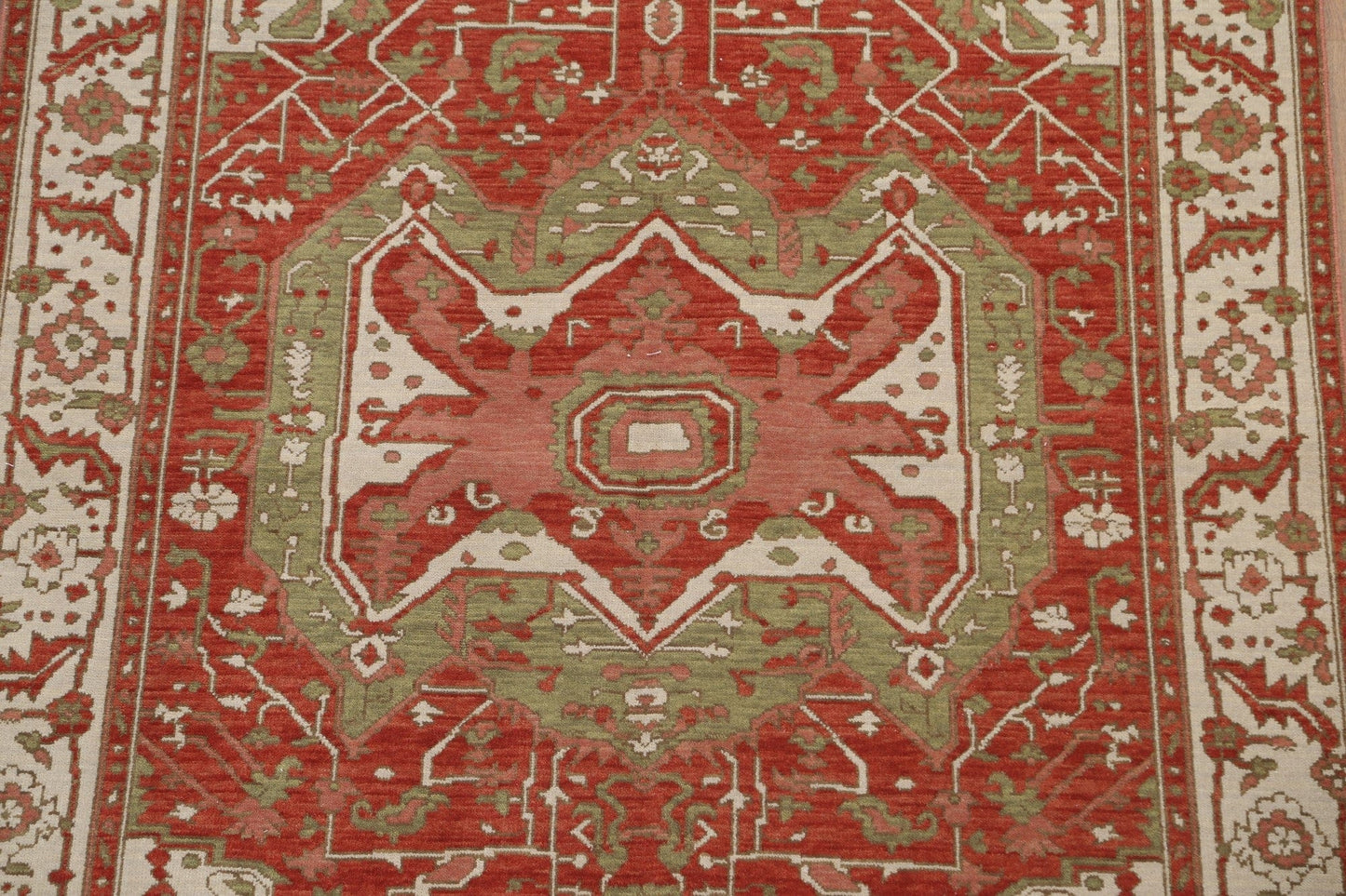 Geometric Heriz Serapi Turkish Area Rug 5x7