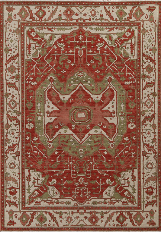 Geometric Heriz Serapi Turkish Area Rug 5x7