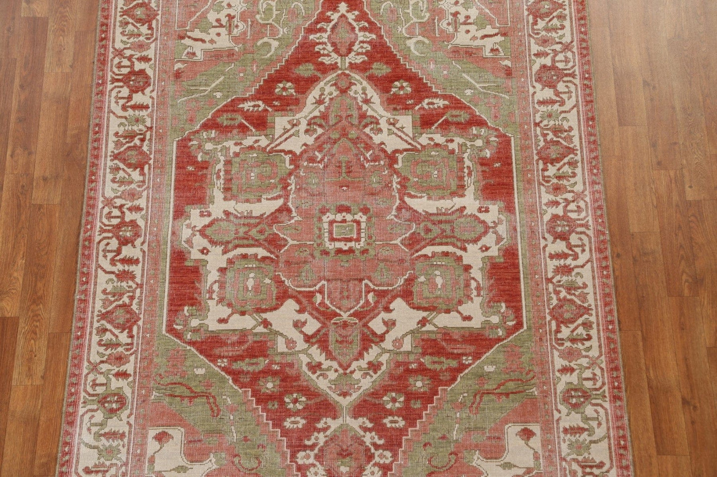 Geometric Heriz Serapi Turkish Wool Rug 5x7