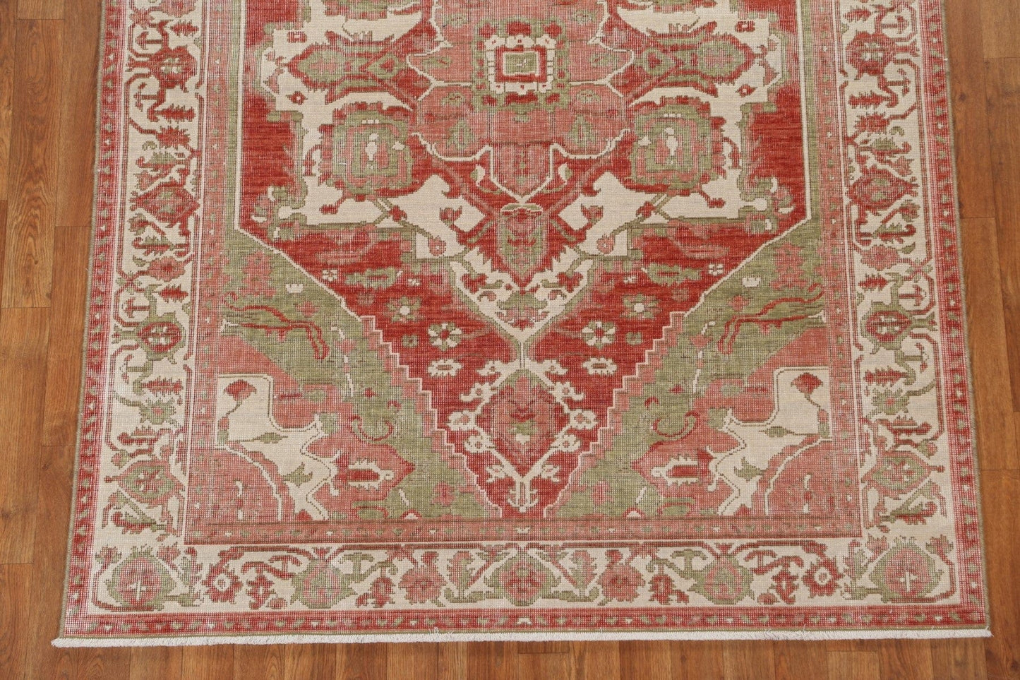 Geometric Heriz Serapi Turkish Wool Rug 5x7