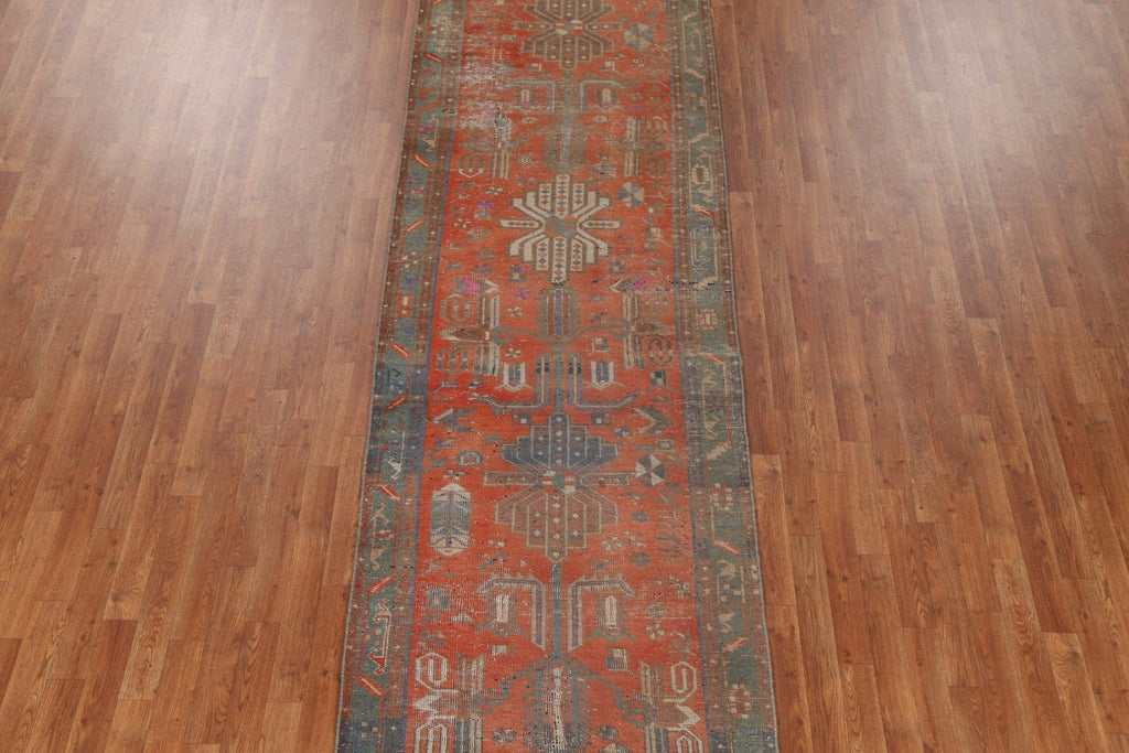 Geometric Heriz Persian Runner Rug 3x12