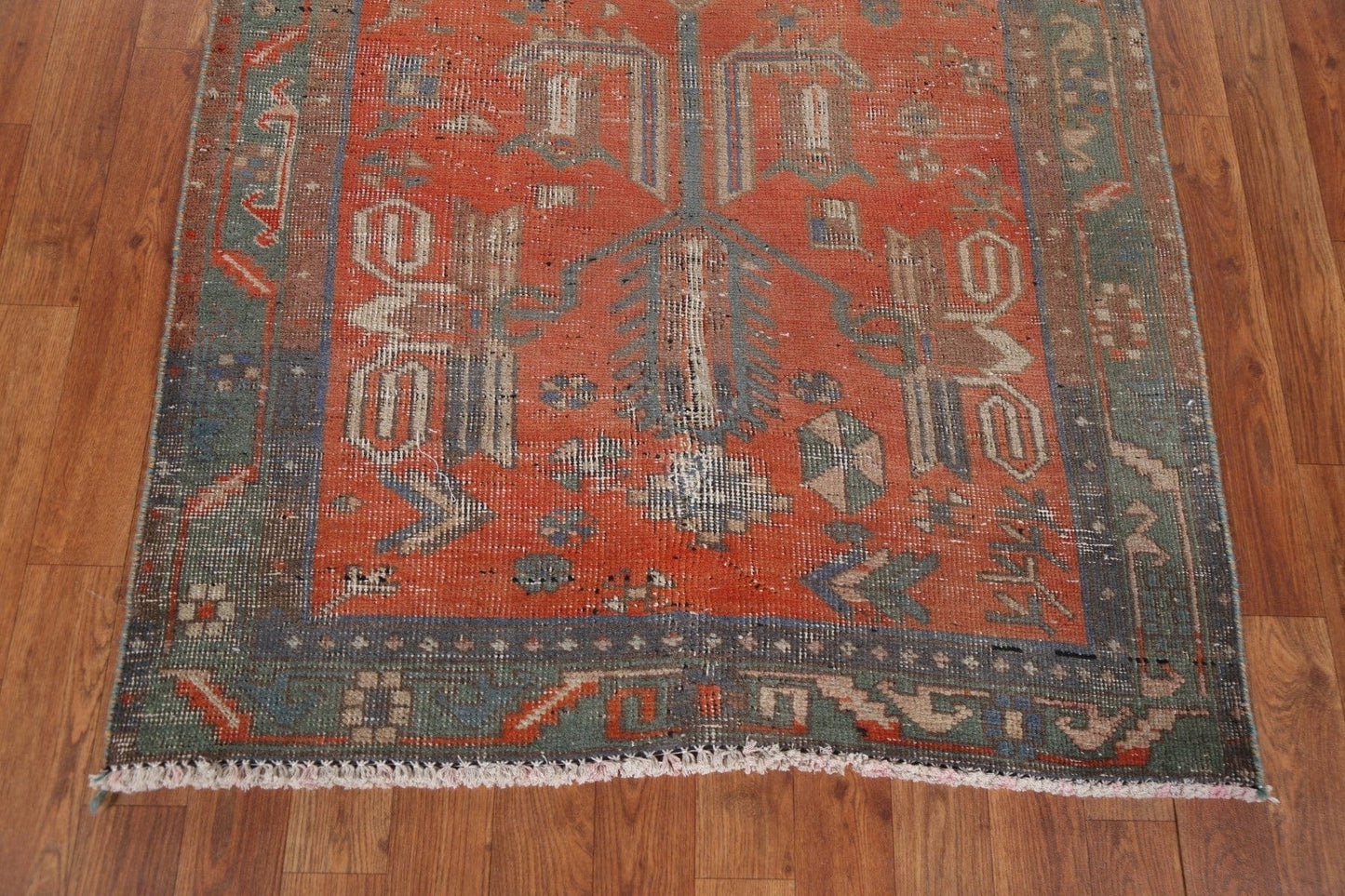 Geometric Heriz Persian Runner Rug 3x12