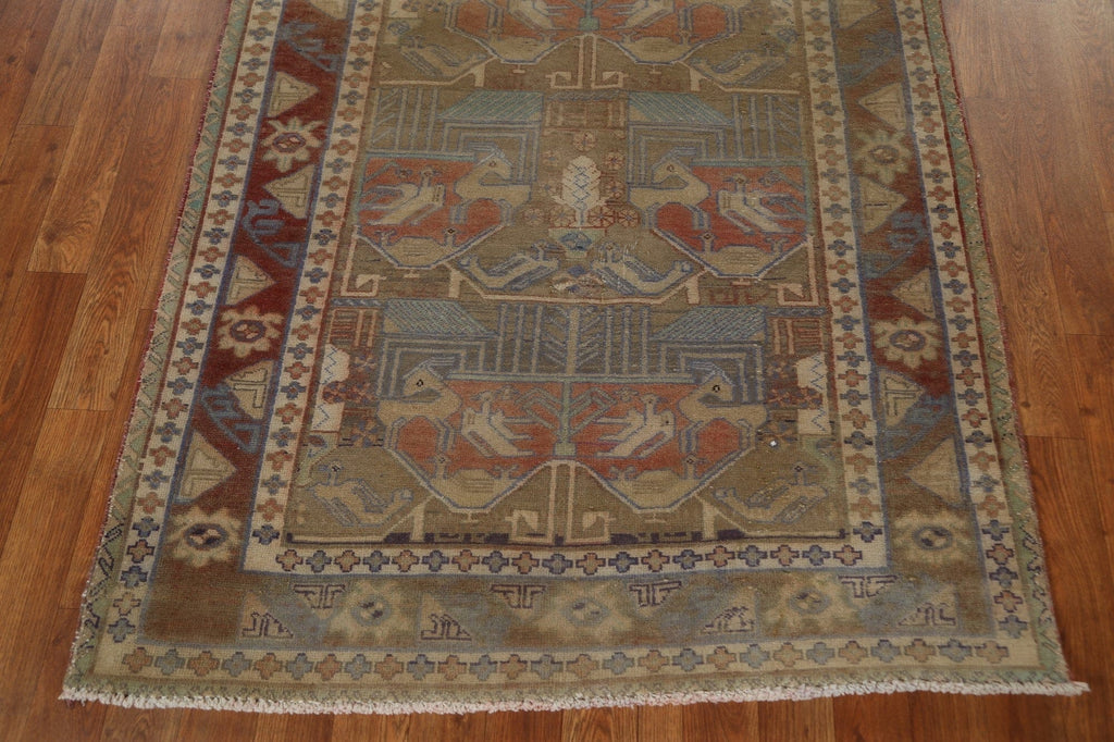 Geometric Meshkin Persian Runner Rug 4x11