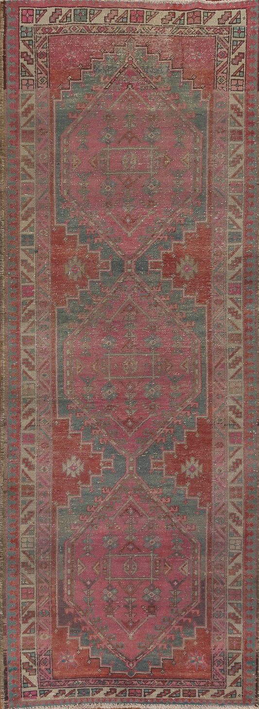 Geometric Handmade Ardebil Persian Runner Rug 3x10