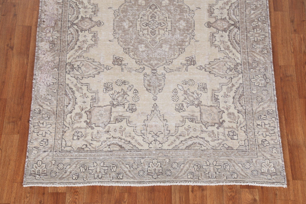 Muted Geometric Tabriz Persian Area Rug 4x6