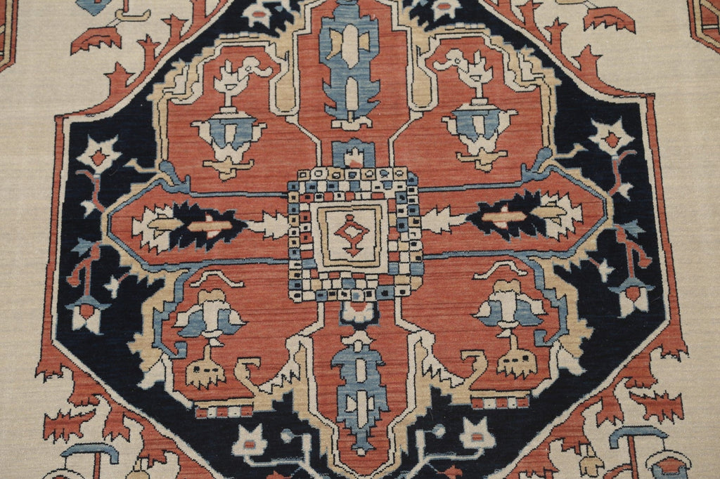 Geometric Heriz Serapi Wool Turkish Rug 8x10