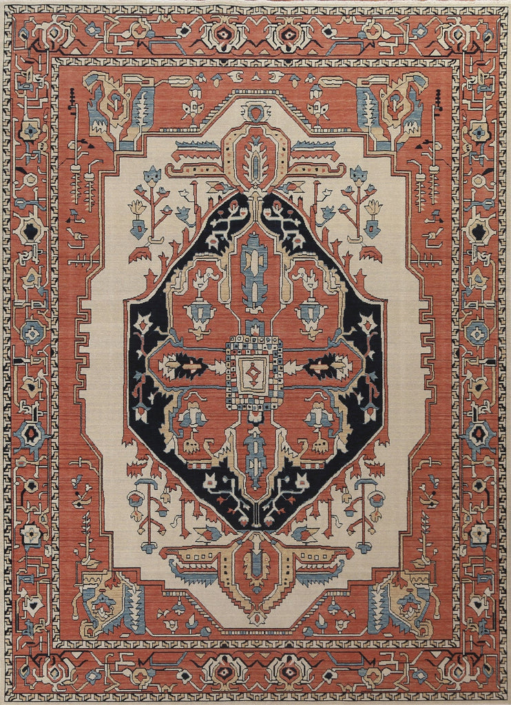 Geometric Heriz Serapi Wool Turkish Rug 8x10