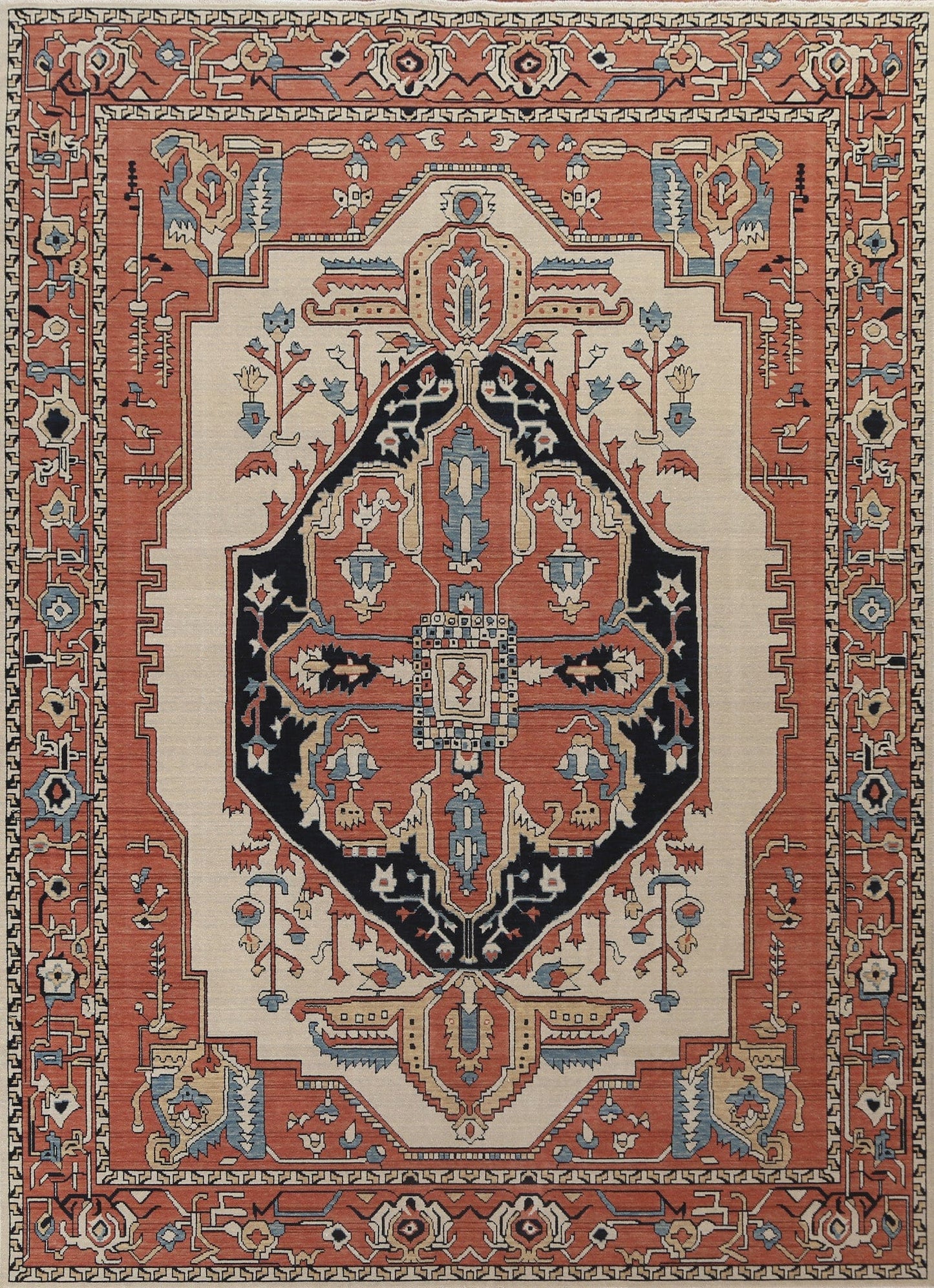 Geometric Heriz Serapi Wool Turkish Rug 8x10