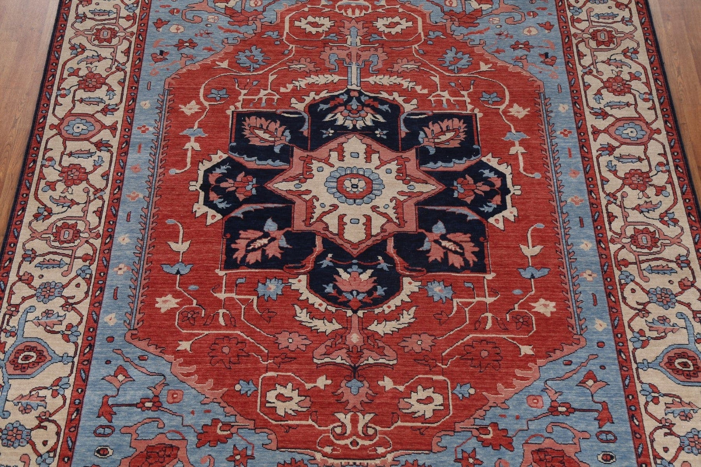 Geometric Heriz Serapi Wool Turkish Rug 8x10