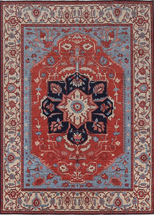 Geometric Heriz Serapi Wool Turkish Rug 8x10