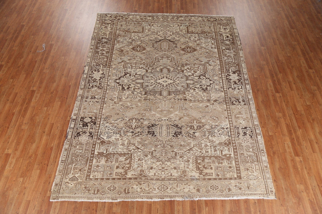 Geometric Wool Heriz Persian Area Rug 8x11