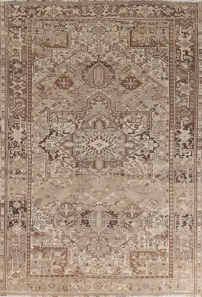 Geometric Wool Heriz Persian Area Rug 8x11