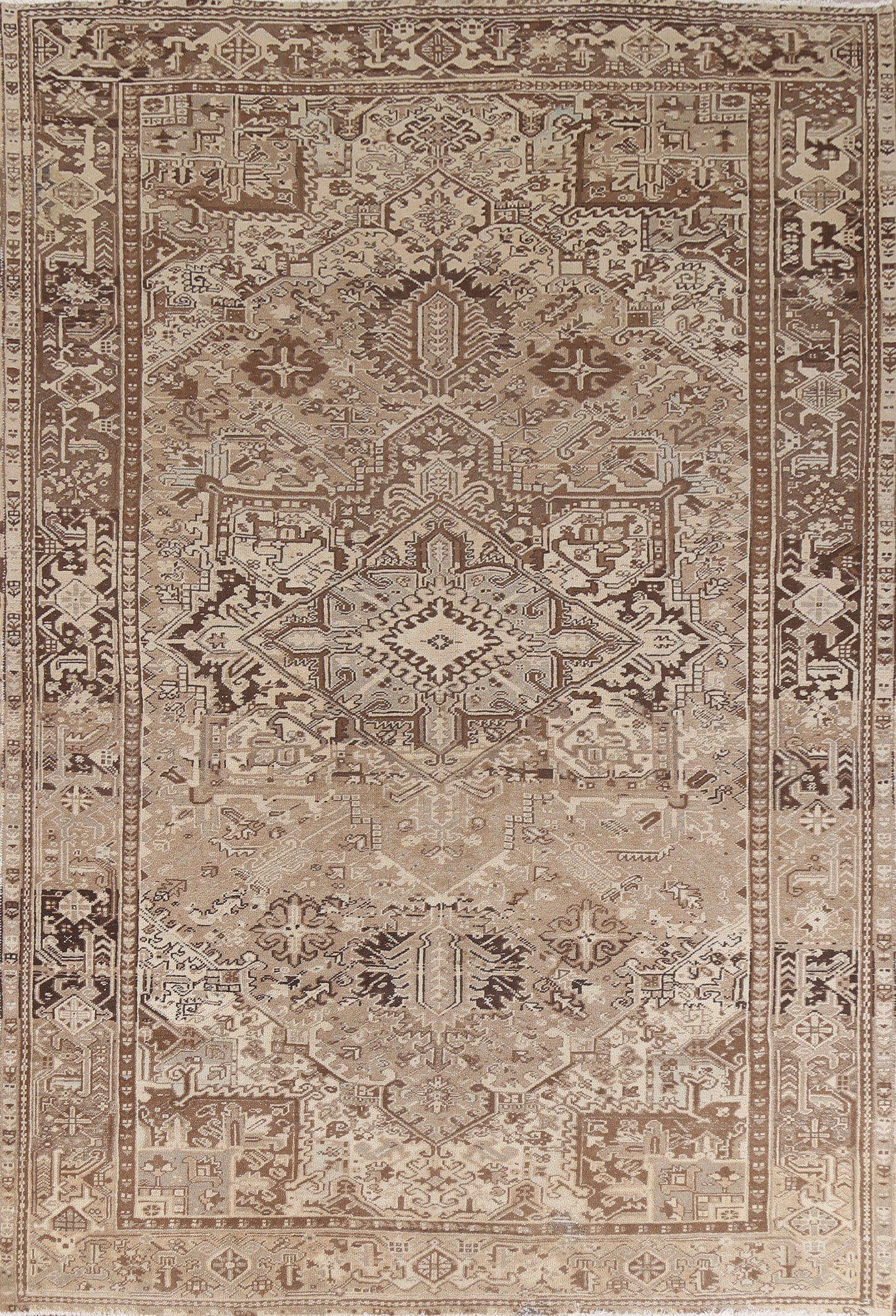 Geometric Wool Heriz Persian Area Rug 8x11