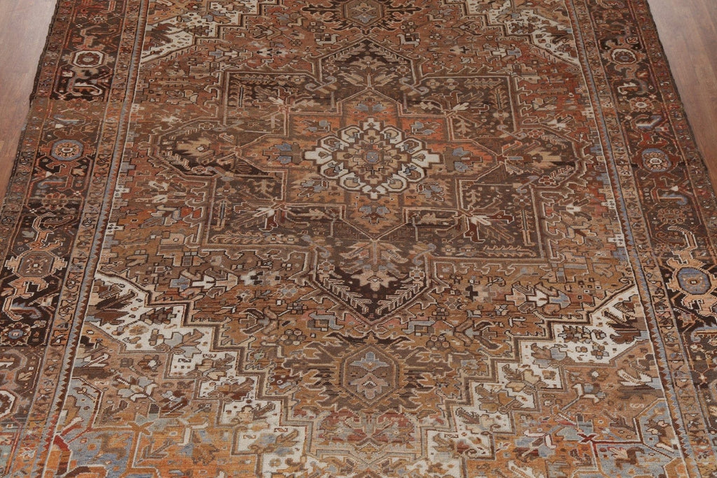 Vintage Geometric Heriz Persian Area Rug 10x12