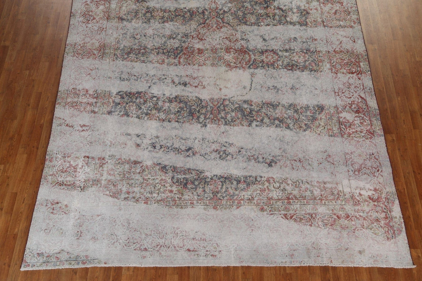 Distressed Wool Kerman Persian Area Rug 10x13