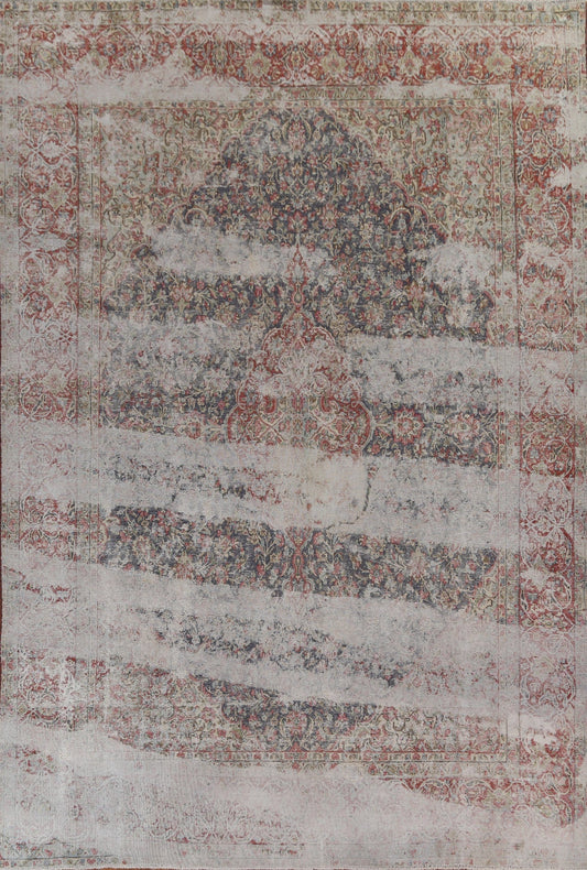 Distressed Wool Kerman Persian Area Rug 10x13