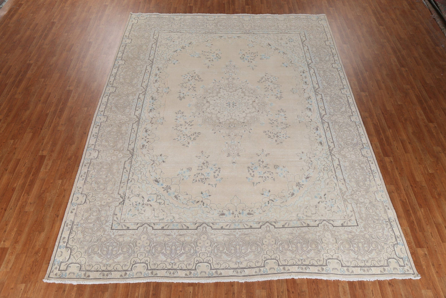 Vintage Muted Kerman Persian Area Rug 10x13