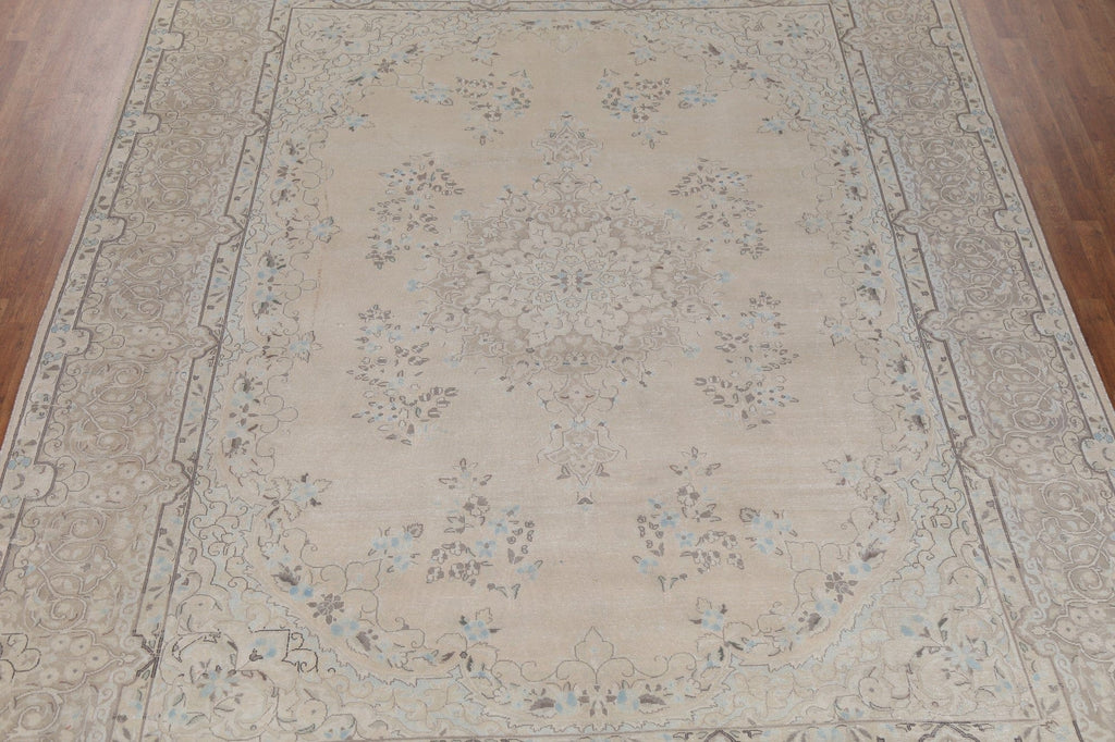 Vintage Muted Kerman Persian Area Rug 10x13