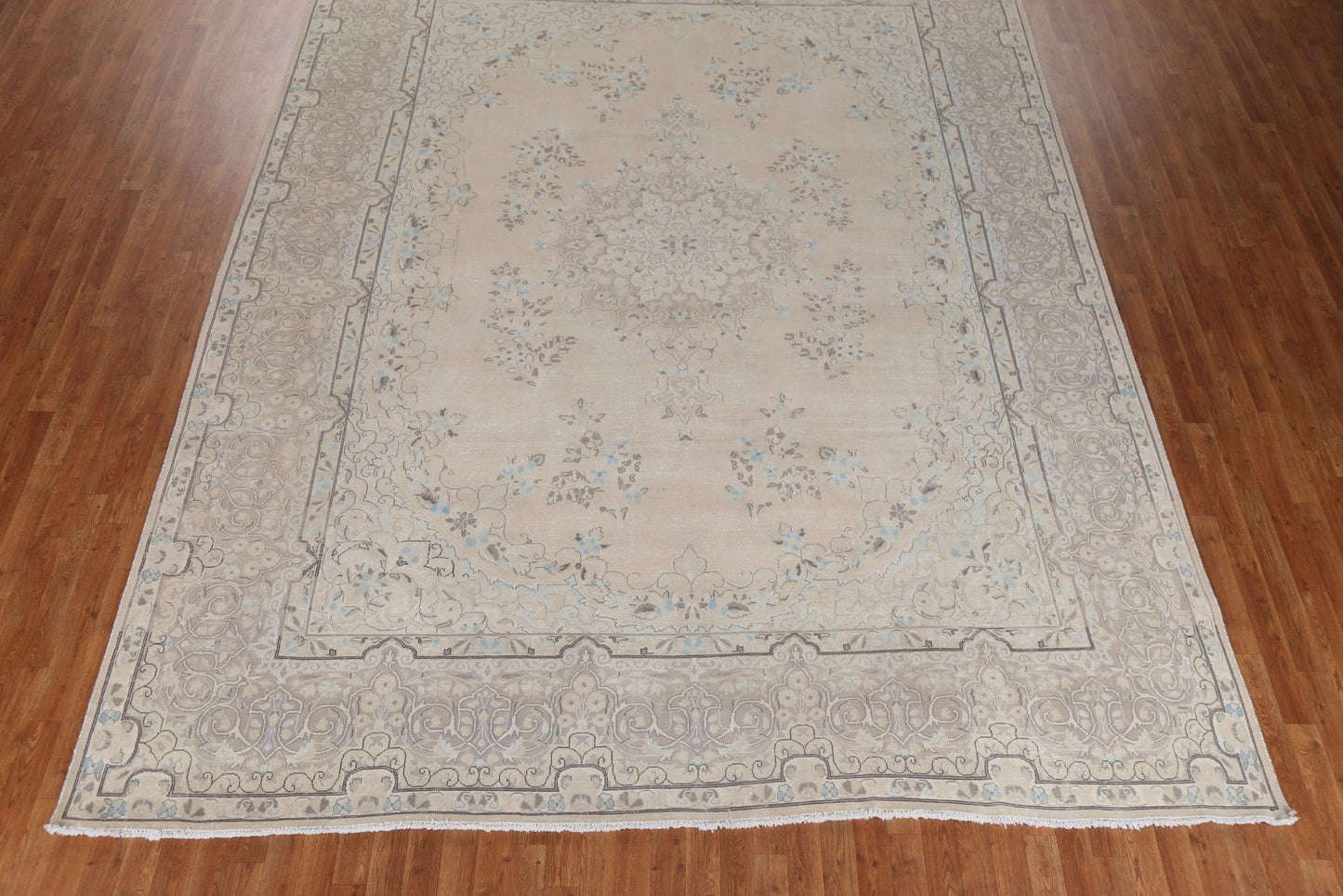 Vintage Muted Kerman Persian Area Rug 10x13