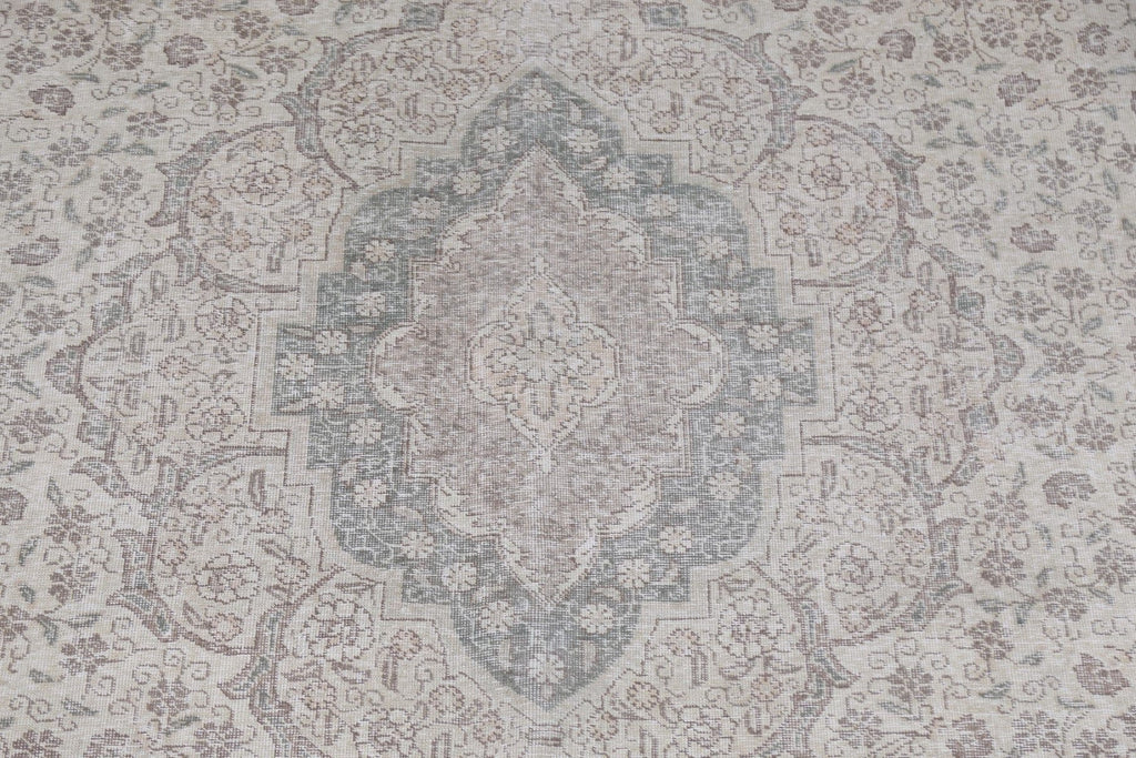 Distressed Wool Tabriz Persian Area Rug 10x13