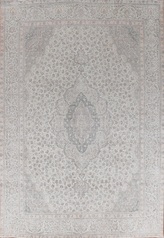 Distressed Wool Tabriz Persian Area Rug 10x13