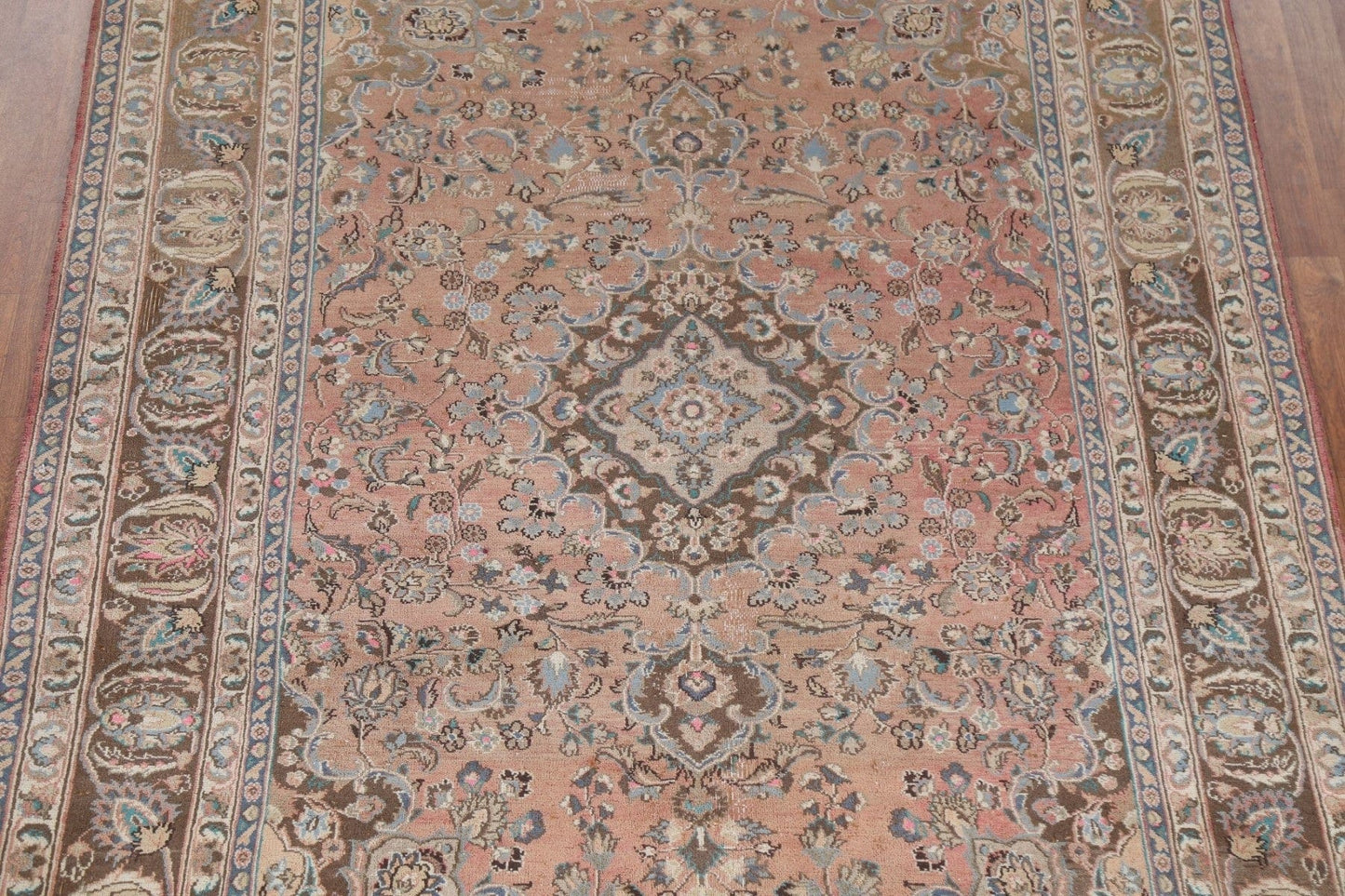 Vintage Wool Mashad Persian Area Rug 6x9