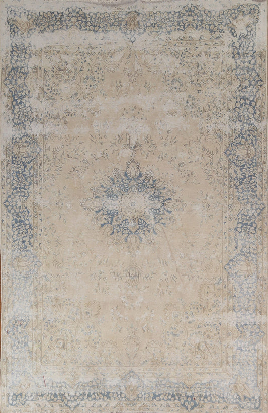 Distressed Wool Kerman Persian Area Rug 7x10