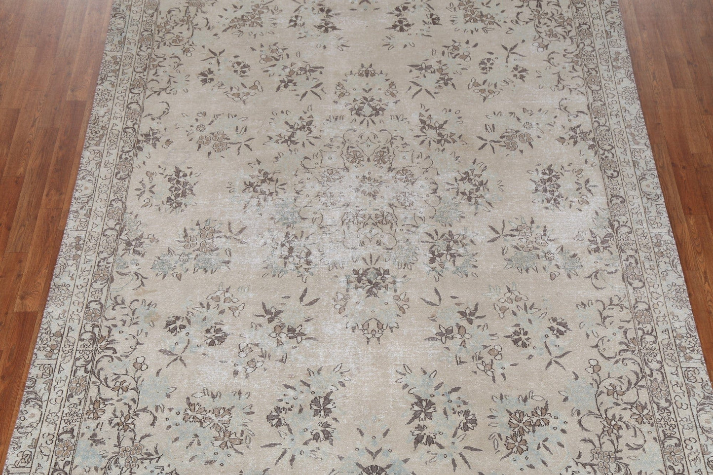 Distressed Floral Kerman Persian Area Rug 7x10