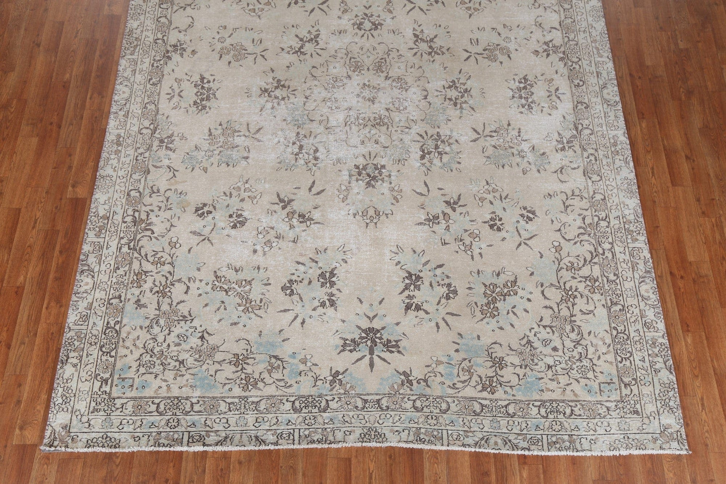 Distressed Floral Kerman Persian Area Rug 7x10