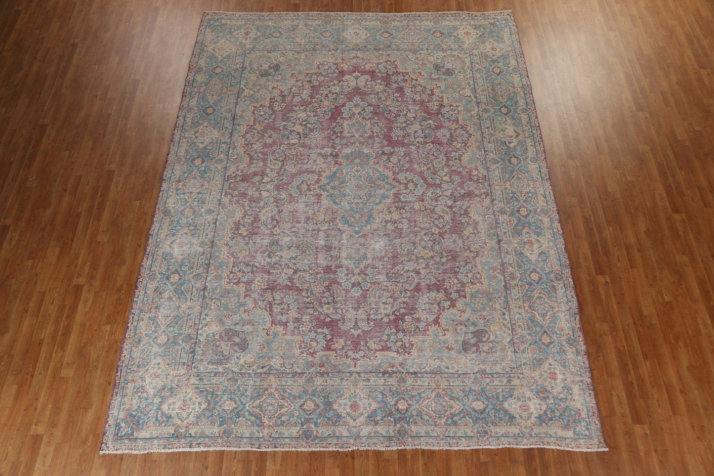 Vintage Floral Kerman Persian Wool Rug 10x13