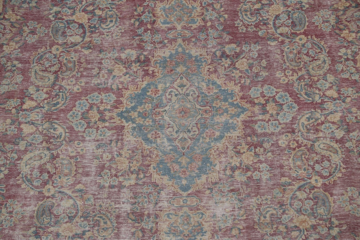 Vintage Floral Kerman Persian Wool Rug 10x13