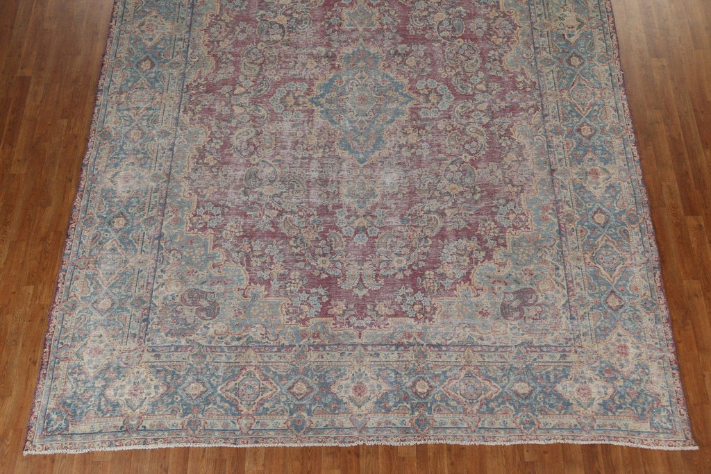 Vintage Floral Kerman Persian Wool Rug 10x13