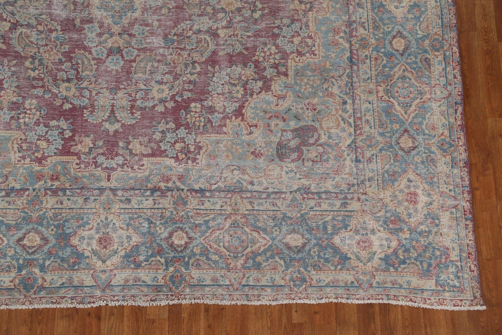 Vintage Floral Kerman Persian Wool Rug 10x13