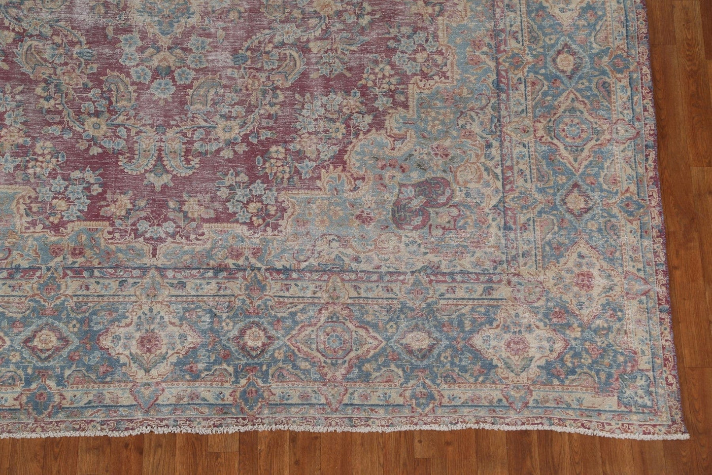 Vintage Floral Kerman Persian Wool Rug 10x13