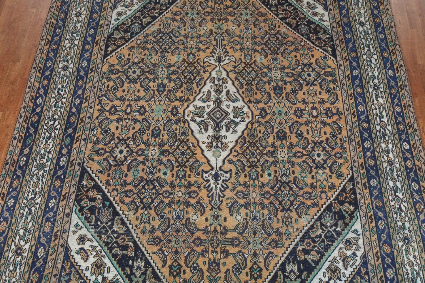 Geometric Wool Hamedan Persian Area Rug 9x11