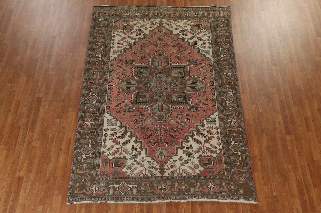 Vintage Geometric Heriz Persian Area Rug 6x9