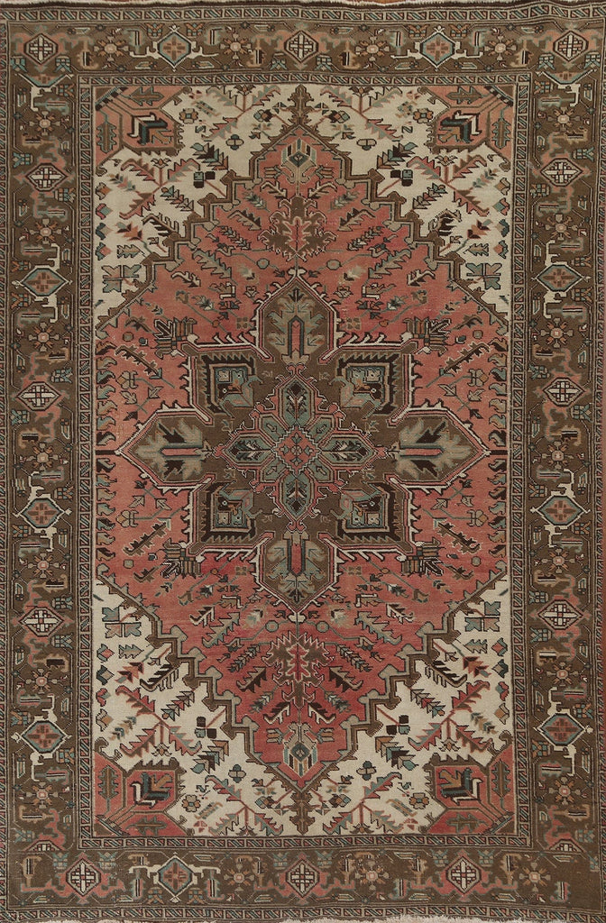 Vintage Geometric Heriz Persian Area Rug 6x9